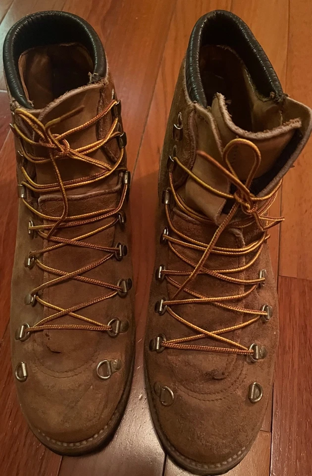 VTG DEXTER MOUNTAINEERING ALPINE HIKING BOOTS BROWN SUEDE LEATHER USA MENS 12 N - Image 2 of 4
