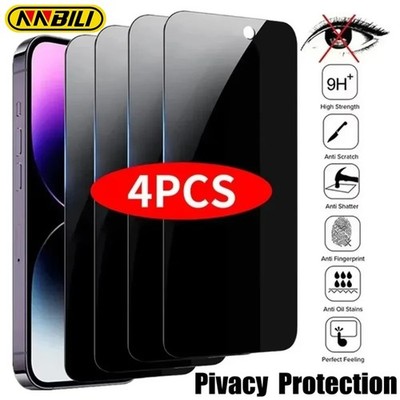 4PCS Privacy Tempered Glass Screen Protector For iPhone 16 15 14 Plus 13 Pro Max