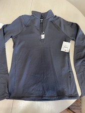 DSG Women's Gray 1/4 Zip Pullover Activewear Top Mock Neck UV Protection S
