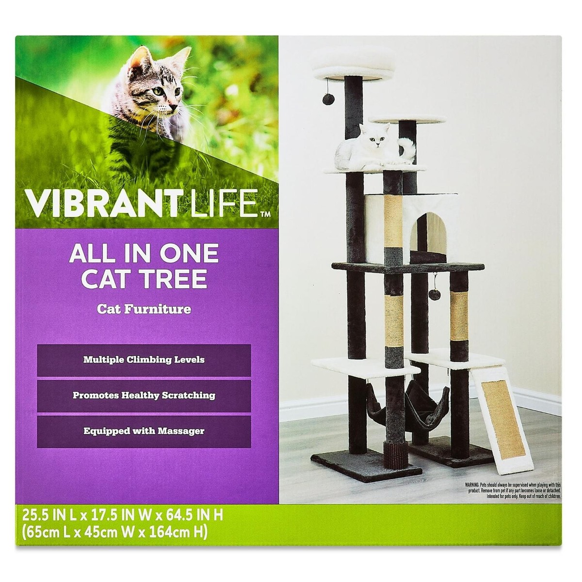 Vibrant Life CT230523 7-Level 65 Multi-Functional Cat Tree