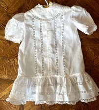 Antique Hand Sewn White Batiste Lace Child's Dress