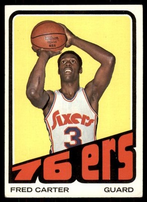 1972-73 TOPPS FRED CARTER PHILADELPHIA 76ERS #29 EX-EXMT