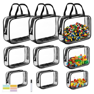 9-Piece Clear Storage Bags Set with Zipper   Large, Medium & Small Sizes   Wa...