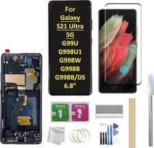 OLED Screen for Galaxy S21 Ultra LCD Screen with Frame Replacement for Samsung