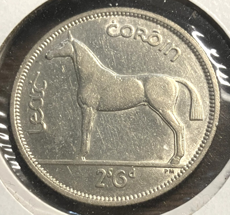 elf Ireland 1/2 Crown 1940 Horse  Silver  World War II