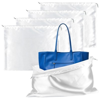 MAQIHAN 4 Pack Dust Bags for Handbags - Silk Purse 23.6'' X 19.6'', Silver 