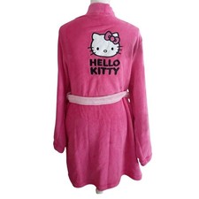 New Sanrio hello Kitty Hot pink Embroidered Back pockets belted tie robe 2XL