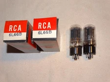 2 x 6L6gb RCA Tubes*Very Strong Matched (4%) Pair*Black Plates*#R14