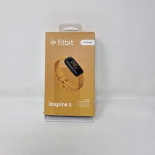 Fitbit Inspire 3 Heart Rate Monitor Health Fitness Tracker Yellow Band Open