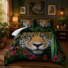 Cheetah Print Comforter Set Leopard Comforter Set Queen  Wild Animal Print Comfor
