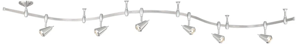 Luz de pista monorriel LED níquel 6 luces ancho Pro Track Ali 108" Foto 2 de 4