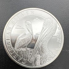 2020 Barbados 1 Dollar Caribbean Silver Coin 1 oz .999 Fine Silver BU RARE