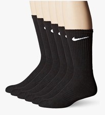 Nike Everyday Plus Cushion Crew Training Socks 6 Pair nkSX6897 065 Size M Black