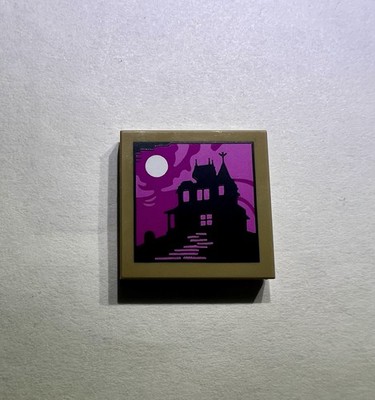 Lego 2x2 Flat Printed Tile Picture Frame Haunted House Purple Tan Nougat New 
