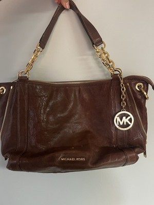Michael Kors Stanthorpe Brown Supple Tumbled Leather Gold Hardware.
