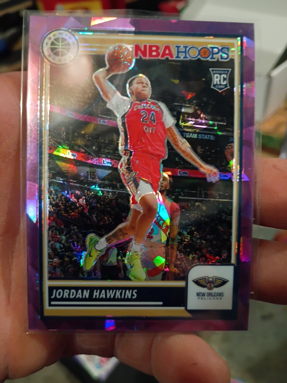 2023-24Nba Hoops Premium Stock - Jordan Hawkins #125 Purple Ice Prizm /149 (RC)