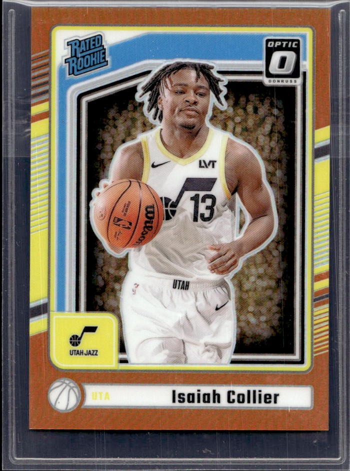 2024-25 Donruss Isaiah Collier Optic Rated Rookie Preview Orange Prizm #67/75