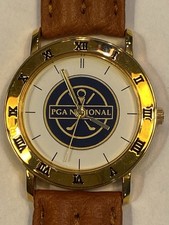 PGA National Golf Quartz Analog Gold-Tone Cas...