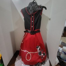 50's Sweetheart Child Halloween Costume Black/Red Size L 10-12