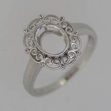 Ring Setting Oval 7x5mm Ring 925 Sterling Silver Semi Mount Engagement For Her