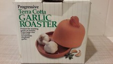 Vintage 1995 Ceramic Terra Cotta Garlic Roaster in Original Box Taiwan NIB