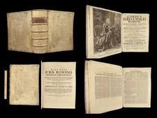 1740 Justinian LAW Corpus Juris Civilis Codex Digest Godefroy Commentary HUGE