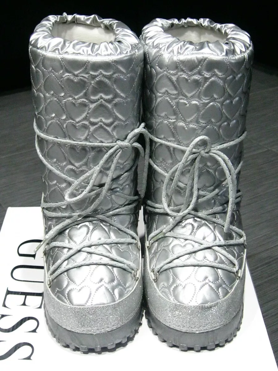 GUESS Silver Sparkle Winter MOON Boots CHILD 3 NEW in BOX | eBay