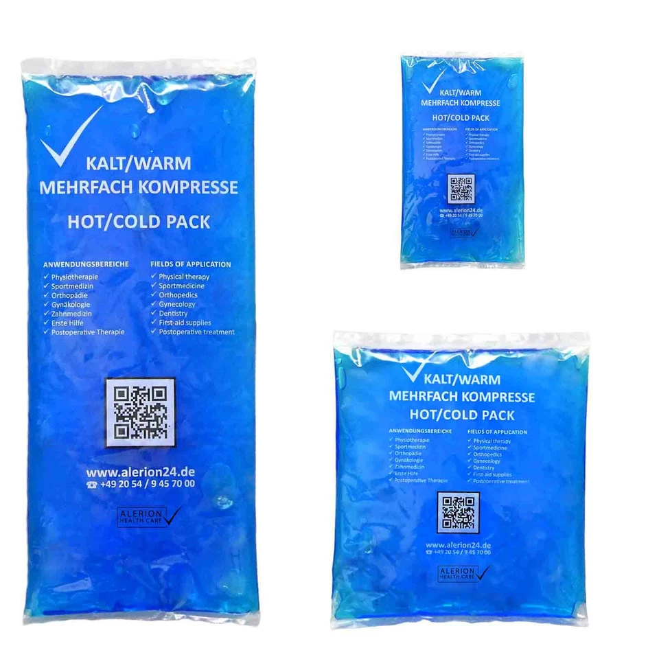 ALERION Kalt-Warm-Kompresse Sparpack 3 verschiedene Größen Mehrfach Kompresse
