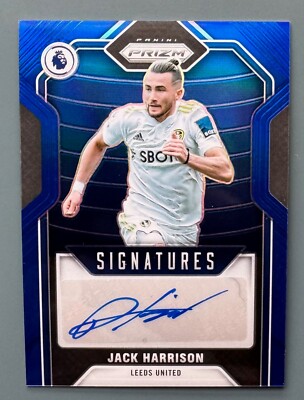2021-22 Panini Prizm Premier League #S-JHN Jack Harrison Auto Blue Prizm