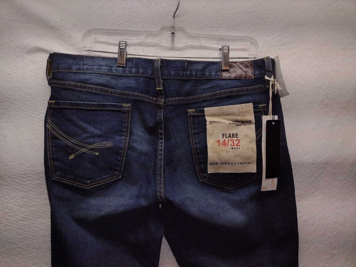 New York And Company, Womens Flare Leg Jeans Size 14 Dark New York And Company, Womens Flare Leg Jeans Size 14 Dark