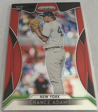 2019 Panini Prizm Baseball Chance Adams New York Yankees Red Prizm Rookie #198