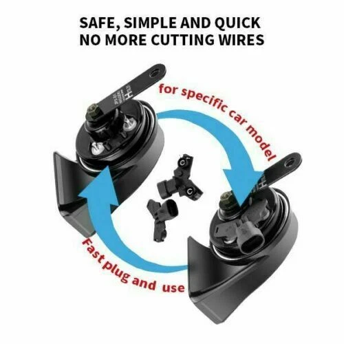 MrHorn 12v Eletric Horns for Nissan Versa Sentra Maxima Altima Leaf GTR 2PC  - Image 2 of 4