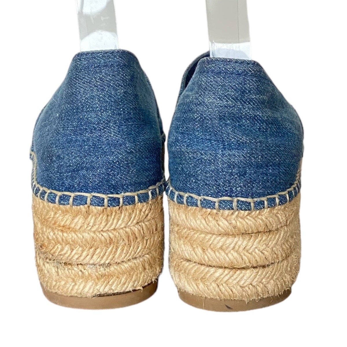 送料/関税込【MIUMIU】JACQUARD DENIM ESPADRILLE Logo jacquard denim espadrilles in blue - Miu Miu | Mytheresa