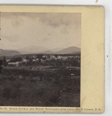 No. 78 Village North Conway from Sunset Hill NH John P. Soule Stereoview c1860