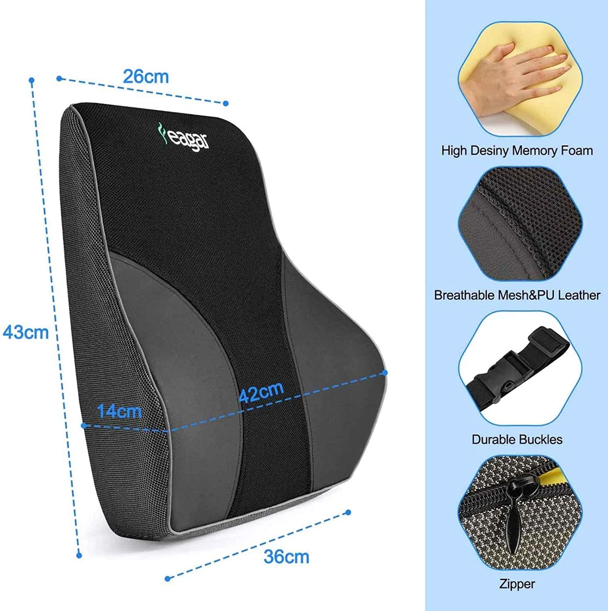 Mesh Lumbar Back Support Cushion - Breathable