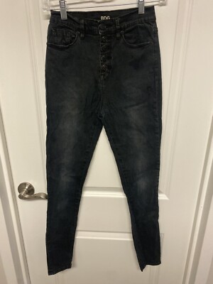 BDG Urban Outfitters Black Skinny Jeans Button Fly High Waist Size