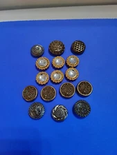 Button Covers Vintage Set of 16 Various Sizes And Styles