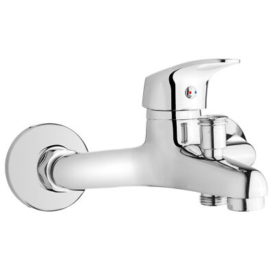 BADLAND Badewannenarmatur AVA Silber Badarmatur Wannenbatterie Wasserhahn