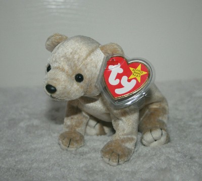 almond the bear beanie baby