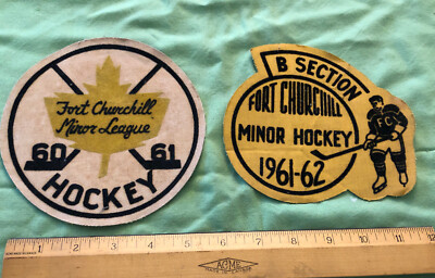 2- 1960's Old Club Jacket Patches Fort Churchill Minor Ice Hockey
