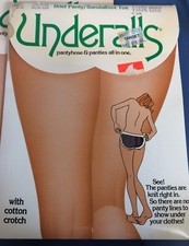 VINTAGE Hanes 1981 UNDERALLS PANTYHOSE  PANTIES ALL IN ONE SIZE-C-D