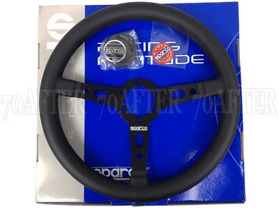 Volant Sparco Targa 350 – Cuir Noir, Diamètre 350 Mm – Universel, Sportif – Installation Facile