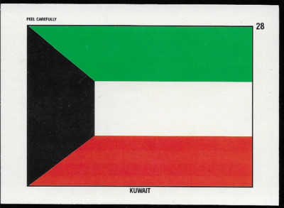 1991 TOPPS DESERT STORM TRADING CARDS STICKER KUWAIT FLAG #28 (ID155)