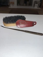 Shoe Button Hook Florsheim Shoe Horn Shoe Brush.   Vintage