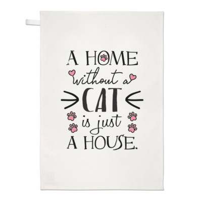 A Home Without A Cat Is Just A House Geschirrtuch Geschirrtuch - Crazy Lady