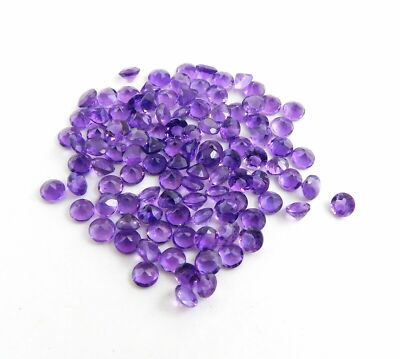 3 MM Natural African Amethyst Round Cut Lot Loose Gemstone For Jewelry P-2622
