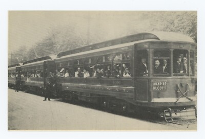 I.R.C. Trolley Series - #5 ~Three Car Train~ Olcott Beach, NY ~VTG Postcard