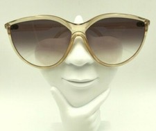 Vintage Sterling Optical Transparent Oversized Oval Cat Eye Sunglasses Frames