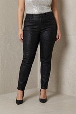 Liverpool Los A. The High Rise Ankle Black Shimmer Stretch Pants Size 12/31