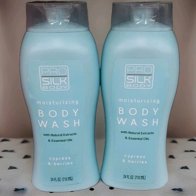 2 PRO SILK Moisturizing Body Wash Cypress & Berries Leaves Skin So Soft, Gentle